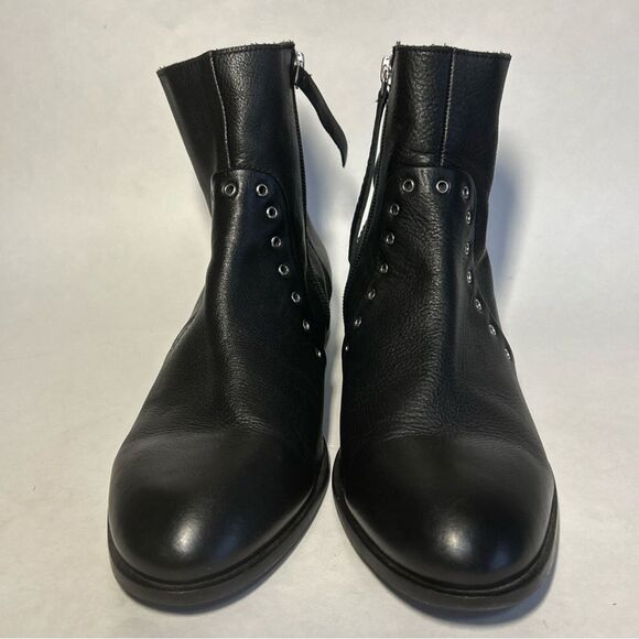 Topshop Leather Boots Women’s Size 39 Black With Metal Accent buttons - Picture 3 of 9
